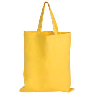 100 Units x Coloured Cotton Short Handle Tote Bag
